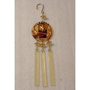 Stained Glass Country Cowboy Boot Windchime Hanging Outdoor/Window Decor